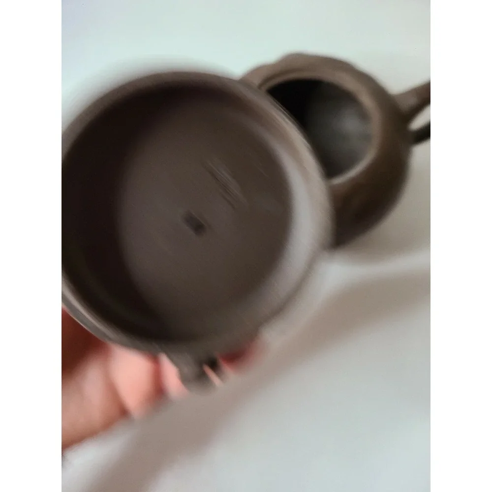 Vintage Chinese Brown Clay Yi Xing Teapot Movable Dragon Head Marked Lid